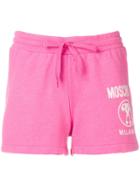 Moschino Logo Print Track Shorts - Pink