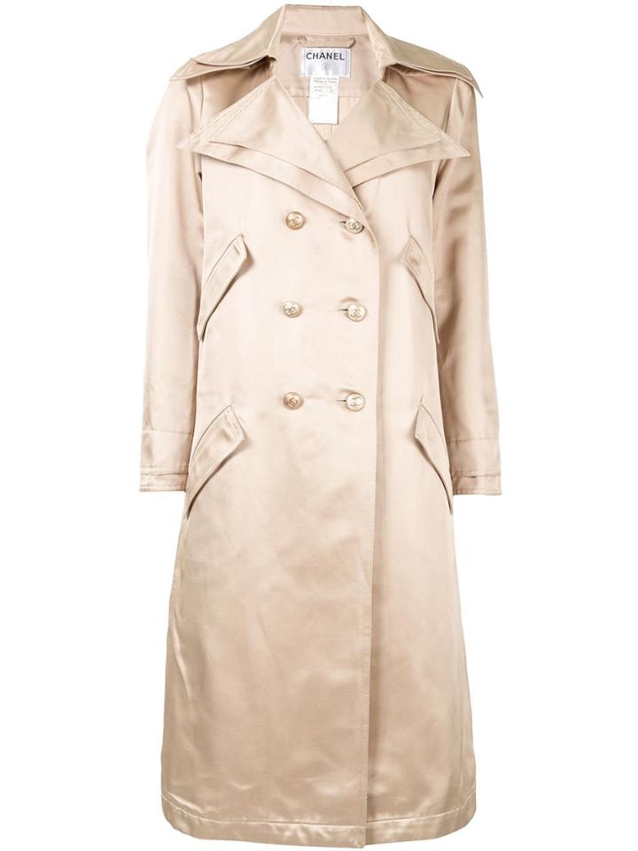 Chanel Pre-owned Double-breasted Trench Coat - Gold