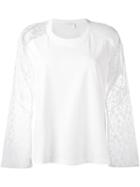Chloé Lace Insert Top, Women's, Size: Medium, White, Cotton/polyamide/viscose