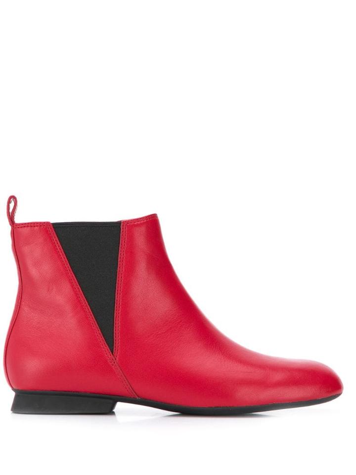 Camper Square Toe Ankle Boots - Red