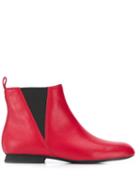 Camper Square Toe Ankle Boots - Red