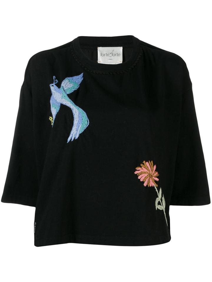 Forte Forte Embroidered T-shirt - Black