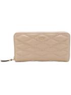 Dkny Quilted Pinstripe Wallet - Nude & Neutrals