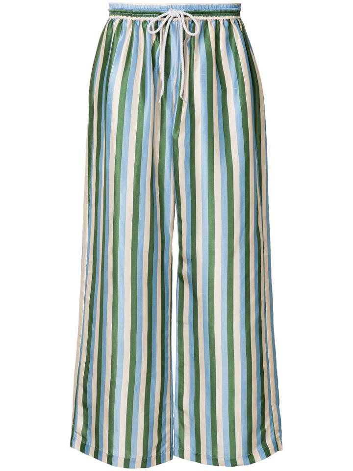 Lee Mathews Smithson Striped Trousers - Green