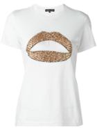 Markus Lupfer Lip Print T-shirt, Women's, Size: Xs, White, Cotton