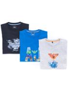 Armani Junior - Teen Printed T-shirt Set - Kids - Cotton/spandex/elastane - 14 Yrs, Blue