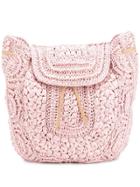 Alberta Ferretti Crochet Backpack - Pink