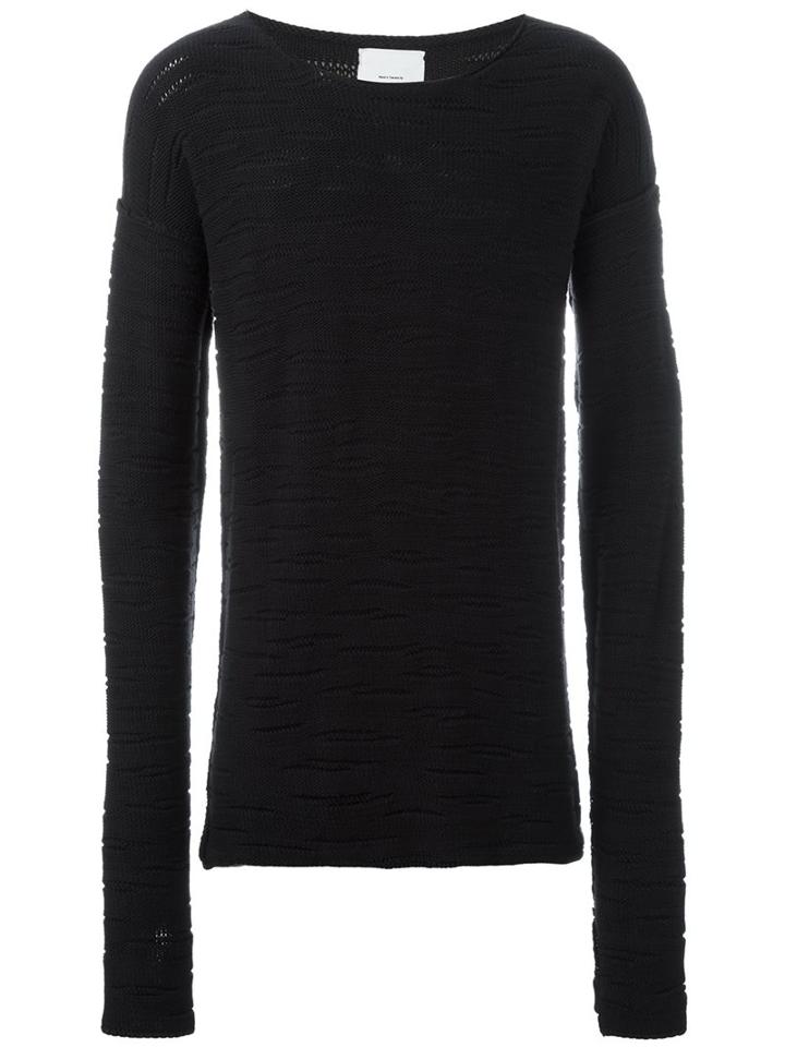 Lost & Found Rooms Crew Neck Jumper, Men's, Size: Large, Black, Cotton/acrylic/merino