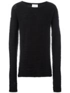 Lost & Found Rooms Crew Neck Jumper, Men's, Size: Large, Black, Cotton/acrylic/merino