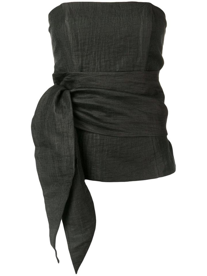 Federica Tosi Tie-waist Strapless Top - Black
