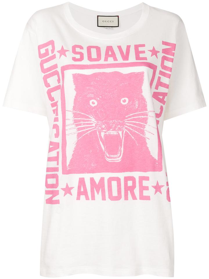 Gucci Soave Amore Guccification Print T-shirt - White