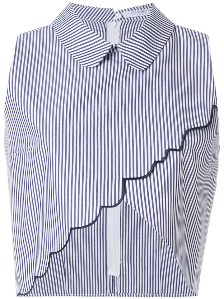 Vivetta Striped Cross Over Shirt - Blue