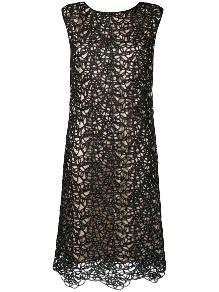 Boutique Moschino Fitted Two-tone Dress - Black