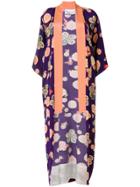 Racil Floral Print Kimono Coat - Pink & Purple