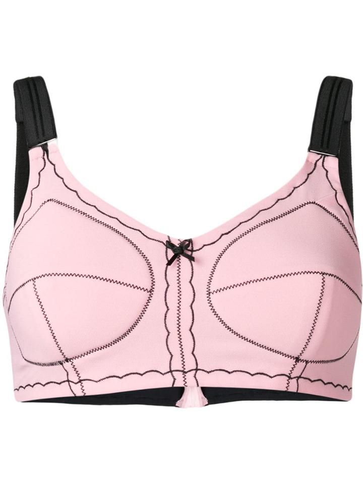 Marco De Vincenzo Seam Detail Sweetheart Bralet - Pink
