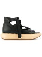 Loewe Wood Platform Sandals - Black