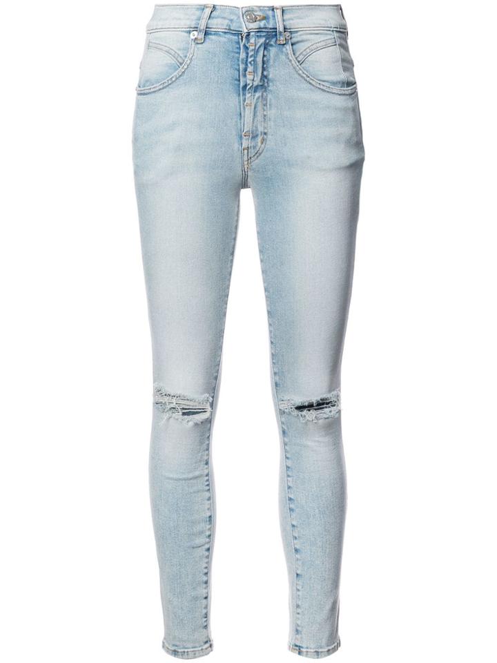 Adaptation Ripped Seamed Skinny Jeans - Blue