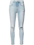 Adaptation Ripped Seamed Skinny Jeans - Blue