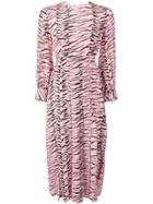 Rixo London Tiger Print Flared Dress - Pink