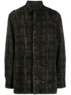 Forcerepublik Check Print Longline Shirt - Brown