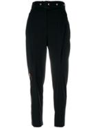 Proenza Schouler Lightweight Wool Belted Straight Pant - Black