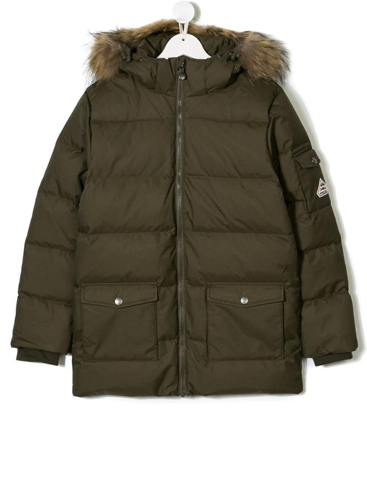 Pyrenex Kids Teen Hooded Parka Coat - Green