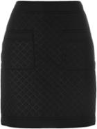 Love Moschino Quilted Fitted Skirt, Women's, Size: 44, Black, Polyester/rayon