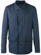 Loro Piana Concealed Shirt Jacket, Men's, Size: Small, Blue, Polyamide/polyurethane/cashmere/goat Suede