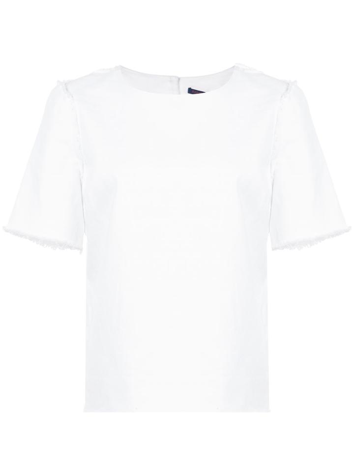 Harvey Faircloth Frayed Edge Denim T-shirt - White