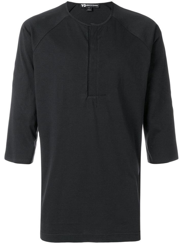 Y-3 3/4 Sleeve Top - Black