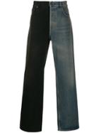 Balenciaga Two-toned Flared Denim Jeans - Blue