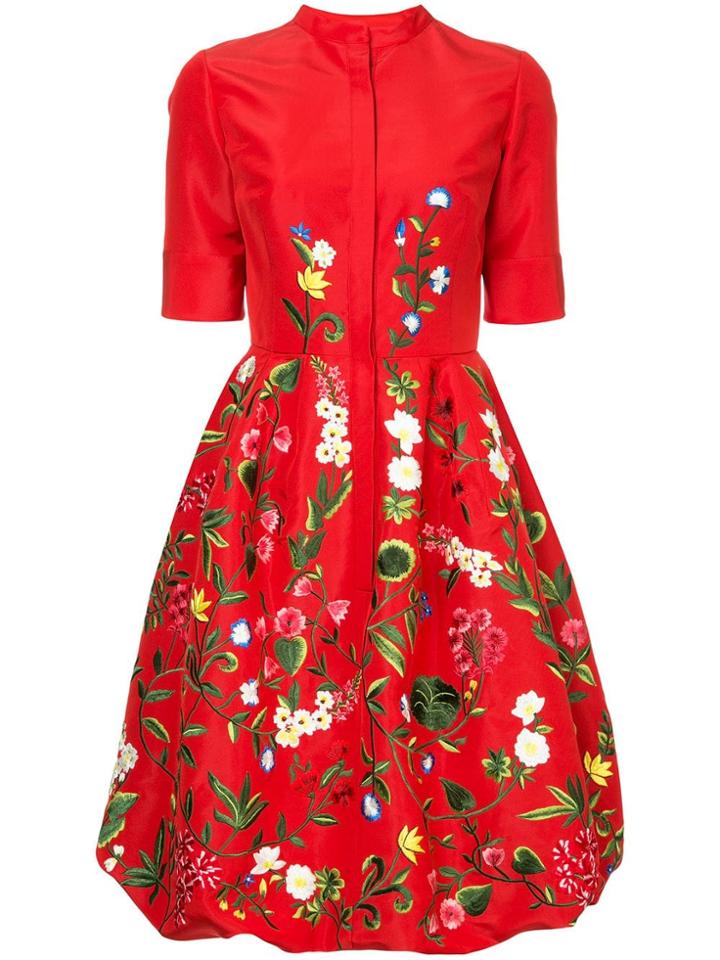 Oscar De La Renta Oscar De La Renta 19re633faiscl Scarlet W Multi
