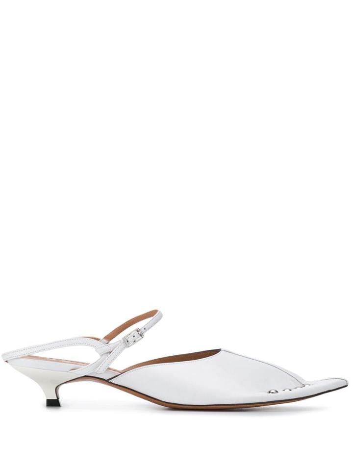 Marni Studded Slingback Pumps - White