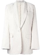 Helmut Lang Long Blazer, Women's, Size: 0, Nude/neutrals, Silk/viscose/cotton