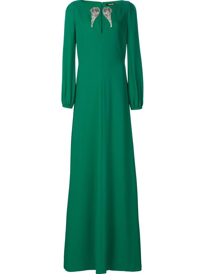 Roberto Cavalli 'wings' Embellished Long Dress
