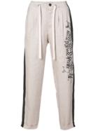 Herman Embroidered Detail Straight Leg Trousers - Nude & Neutrals