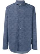 Canali Tile Print Slim-fit Shirt - Blue