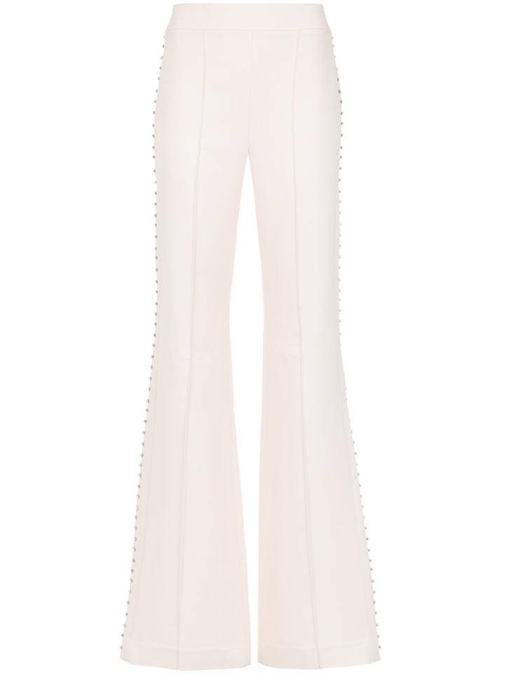 Nk Embellished Flared Trousers - White