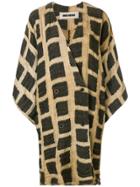 Uma Wang Checked Oversized Jacket - Nude & Neutrals