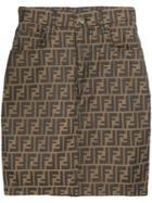 Fendi Vintage Vintage Zucca Pattern Skirt - Brown