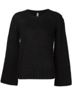 Raquel Allegra Bell Sleeve Sweater, Women's, Size: 0, Black, Polyamide/mohair/merino
