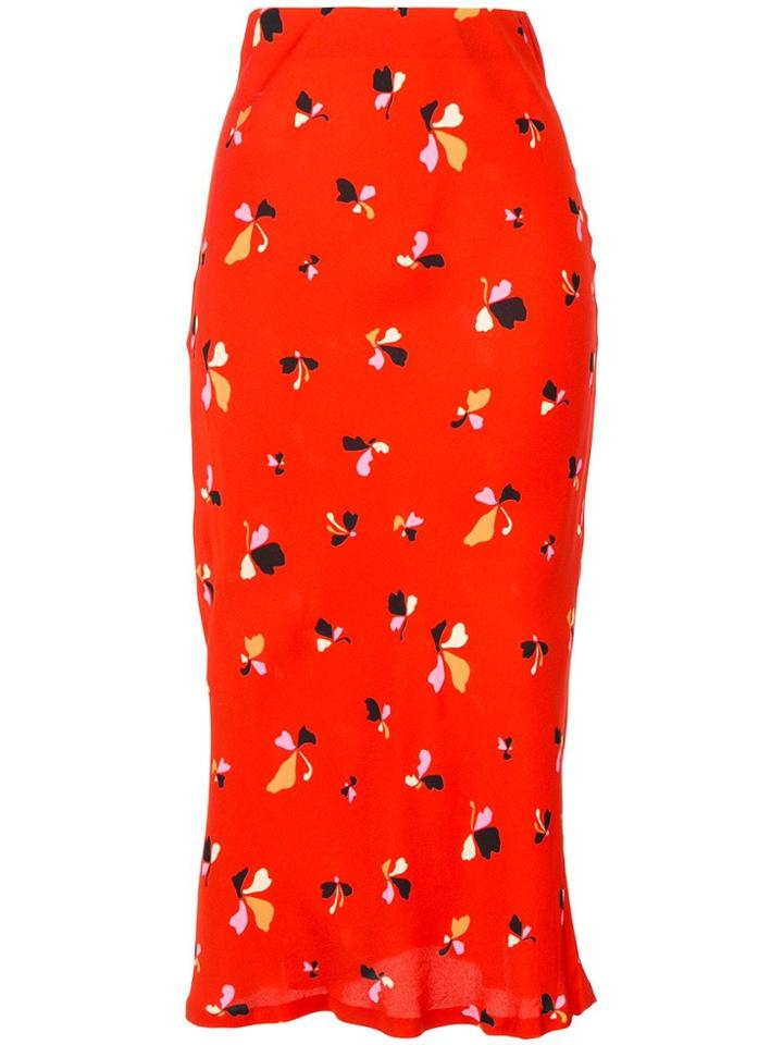 Rebecca Vallance Abstract Floral-print Skirt - Red