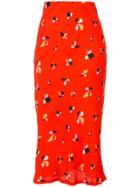 Rebecca Vallance Abstract Floral-print Skirt - Red