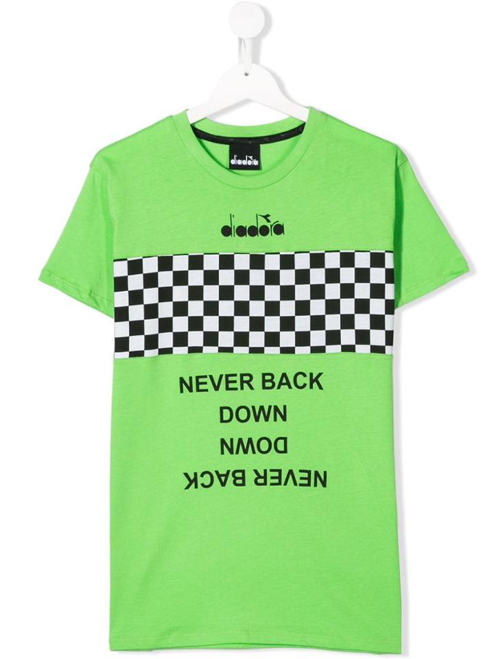 Diadora Junior Teen Racing Stripe T-shirt - Green