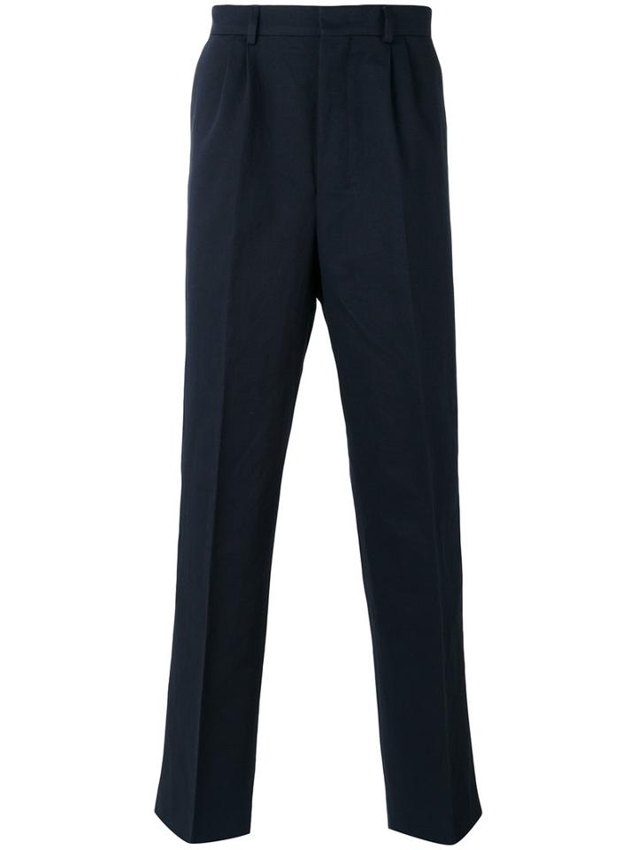 Ami Alexandre Mattiussi Loose-fit Tailored Trousers, Men's, Size: 42, Blue, Cotton/linen/flax/polyester