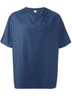 E. Tautz Crew Neck T-shirt, Men's, Size: Large, Blue, Wool