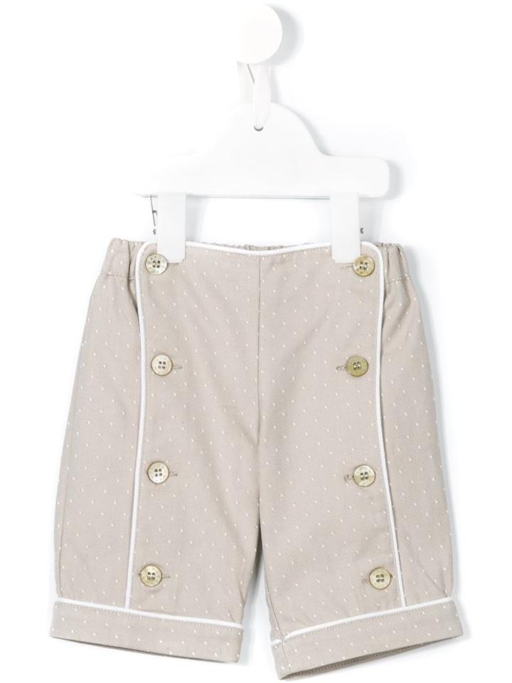 Cashmirino - Buttoned Front Trousers - Kids - Cotton - 12 Mth, Nude/neutrals