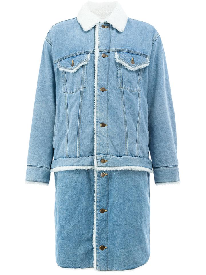 Facetasm Long Denim Jacket - Blue