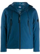 Cp Company Logo Patch Hooded Jacket - Blue