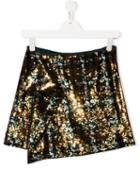 Alberta Ferretti Kids Sequin Embellished Skirt - Green